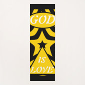 Achempong God Is Love Star Cyber Yellow & Black  ヨガマット (正面)