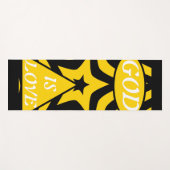 Achempong God Is Love Star Cyber Yellow & Black  ヨガマット (正面(横))