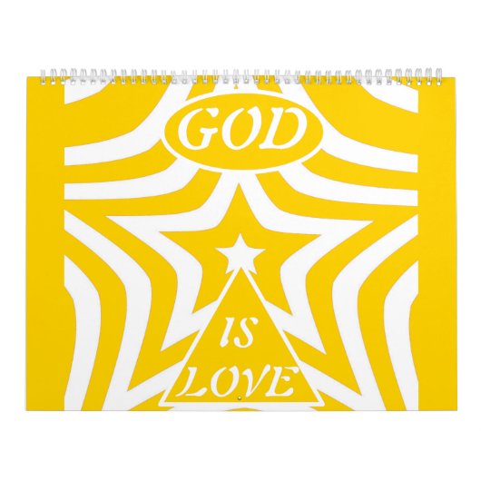 Achempong God Is Love Star Cyber Yellow Monthly カレンダー (カバー)