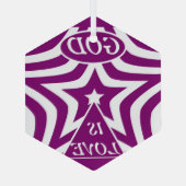 Achempong God Is Love Star Deep Purple Hexagon  ガラスオーナメント (裏面)