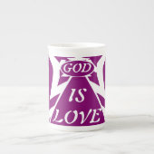 Achempong God Is Love Star Deep Purple - Luxury ボーンチャイナマグカップ (正面)