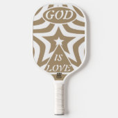 Achempong God Is Love Star Light Taupe - White ピックルボールラケット (正面)