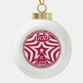 Achempong God Is Love Star Red Swirl Globe - Faith セラミックボールオーナメント (正面)