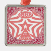 Achempong God Is Love Star Red Swirl Premium メタルオーナメント (正面)