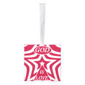 Achempong God Is Love Star Red & White Christmas   キューブオーナメント (右)