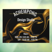 Achempong Luxury Gold Wave Window Cling – Store Ho ウィンドウサイン (シート3)