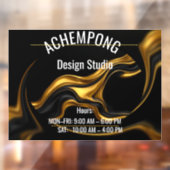 Achempong Luxury Gold Wave Window Cling – Store Ho ウィンドウサイン (シート2)