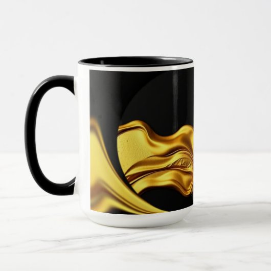 Achempong Opulent Liquid Gold Black Monochrome Art マグカップ (左)