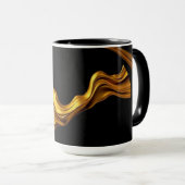 Achempong Opulent Liquid Gold Black Monochrome Art マグカップ (正面右)