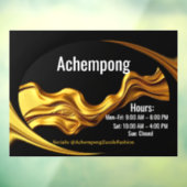 Achempong Personalized Glass Door Decal: Gold Wave ウィンドウサイン (シート3)