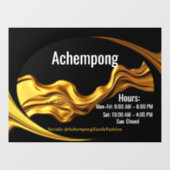 Achempong Personalized Glass Door Decal: Gold Wave ウィンドウサイン (シート)