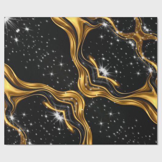 Achempong Signature: Premium Liquid Gold Pattern W ラッピングペーパー (フラット)