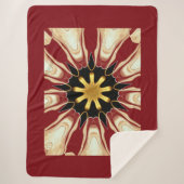 Achempong: Starburst Blanket | Deep Crimson & Gold シェルパブランケット (正面)