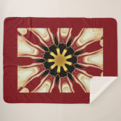 Achempong: Starburst Blanket | Deep Crimson & Gold シェルパブランケット (正面(横))