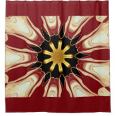 Achempong: Starburst | Deep Crimson & Gold Luxury  シャワーカーテン (正面)