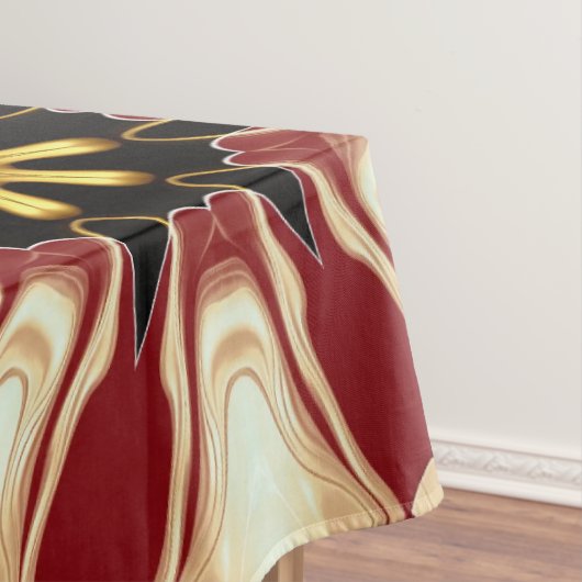 Achempong: Starburst  | Deep Crimson & Gold Luxury テーブルクロス (インサイチュ)