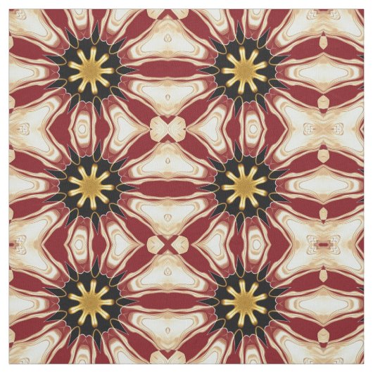 Achempong: Starburst | Deep Crimson & Gold Luxury  ファブリック (見本)