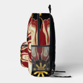Achempong: Starburst | Deep Crimson & Gold Luxury プリントバックパック (右)