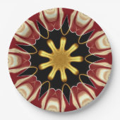 Achempong: Starburst | Deep Crimson & Gold Luxury  ペーパープレート (正面)