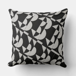 Achempong Zazzle: Geometric Black White Modern Art クッション