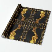 Achempong Zazzle: Luxury Swirl Abstract Art Gift W ラッピングペーパー (アンロールド)