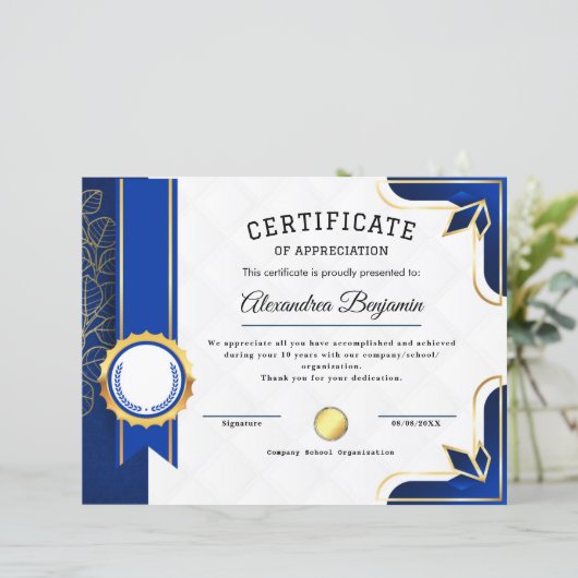 Achievement Appreciate Certificate (スタンド正面)