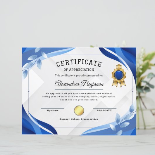 Achievement Appreciate Certificate (スタンド正面)