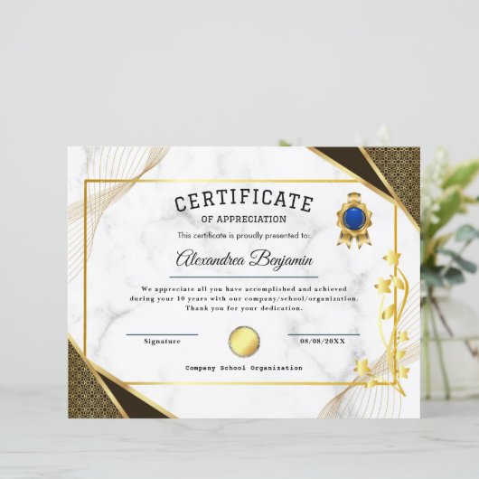 Achievement Appreciate Certificate (スタンド正面)