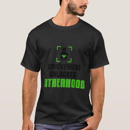 Achievement Unlocked Fatherhood Gamer Video Games  Tシャツ (正面)
