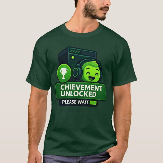 “Achievement Unlocked – Gamer Trophy T-Shirt” Tシャツ (正面)