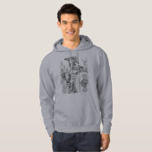 Achilles Greek Hero Warrior Sketch Art Hoodie パーカ (正面フル)