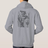 Achilles Greek Hero Warrior Sketch Art Hoodie パーカ (裏面)