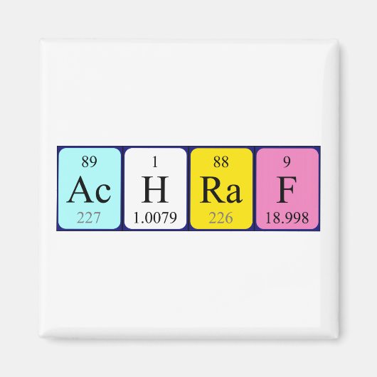 Achraf周期表名磁石 マグネット (正面)