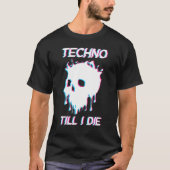 Acid Face Tekno Rave Music Hard Techno Raver Dark  Tシャツ (正面)
