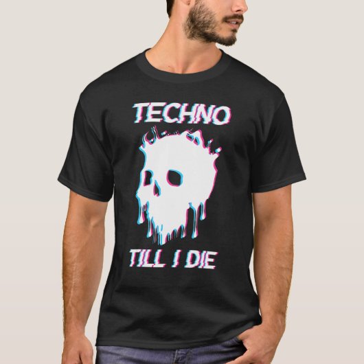 Acid Face Tekno Rave Music Hard Techno Raver Dark  Tシャツ (正面)