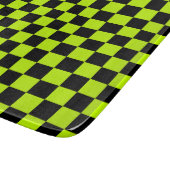 Acid green black checkerboard pattern カッティングボード (角)