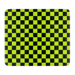 Acid green black checkerboard pattern カッティングボード