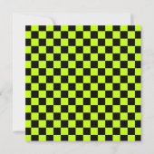 Acid green black checkerboard pattern サンキューカード (正面)
