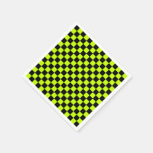 Acid green black checkerboard pattern スタンダードカクテルナプキン (角)