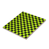Acid green black checkerboard pattern タイル (側面)