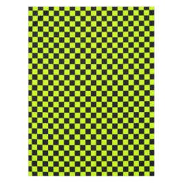 Acid green black checkerboard pattern テーブルクロス