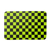 Acid green black checkerboard pattern バスマット (正面)