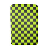 Acid green black checkerboard pattern バスマット (正面縦)