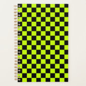 Acid green black checkerboard pattern プランナー手帳 (正面)