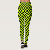 Acid green black checkerboard pattern レギンス (裏面)