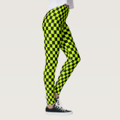 Acid green black checkerboard pattern レギンス (右)