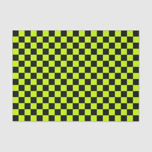 Acid green black checkerboard pattern 薄葉紙 (正面)