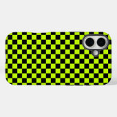 Acid green black checkerboard pattern Case-Mate iPhoneケース (裏面 (横))