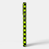 Acid green black checkerboard pattern Case-Mate iPhoneケース (裏面 / 左)