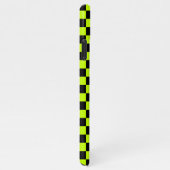 Acid green black checkerboard pattern iPhoneケース (右側)